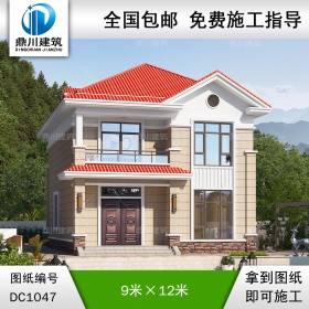 二層簡歐實用小戶型別墅圖紙及效果圖_農(nóng)村自建房設(shè)計,鼎川建筑