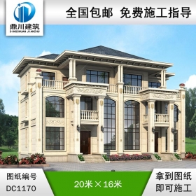 歐式三層雙拼別墅圖紙及效果圖_新農(nóng)村兄弟自建別墅設(shè)計(jì),鼎川建筑