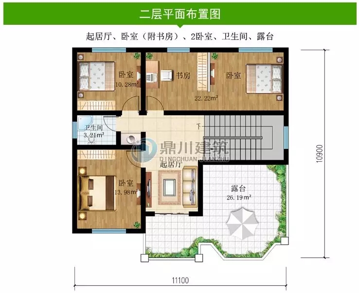 【新品】11.1×10.9米，新農(nóng)村二層經(jīng)濟型小別墅，18萬造價喜歡嗎？